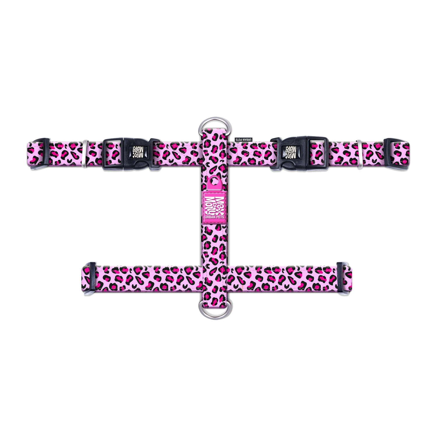 Max & Molly H-Hondenharnas - Leopard Pink 4 Max & Molly H-Hondenharnas - Leopard Pink - Afbeelding 4