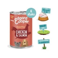 Edgard & Cooper Senior - Kip & Zalm - Blik -KONG Verkoopwinkel edgard cooper senior kip zalm blik 173674 1000 none