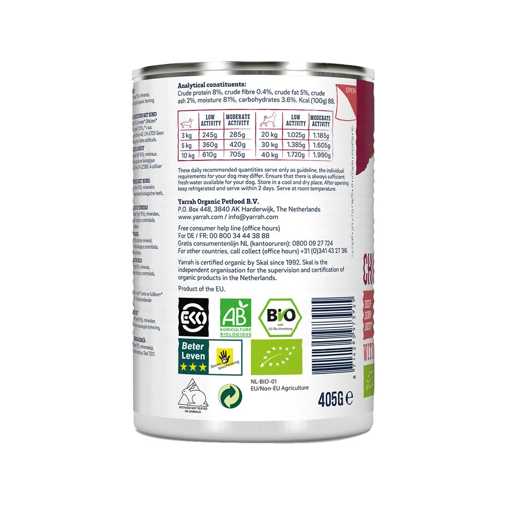 Yarrah - Natvoer Hond Blik Chunks Met Rund Bio - Afbeelding 6